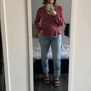 NWT Rails Red Floral Blouse